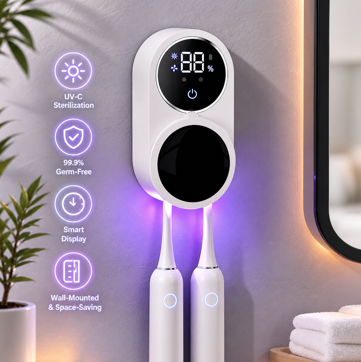 UV Toothbrush Holder